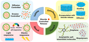 Graphical abstract: Water disinfection via controlled release of biocides for reduced toxicity and extended shelf life: a review