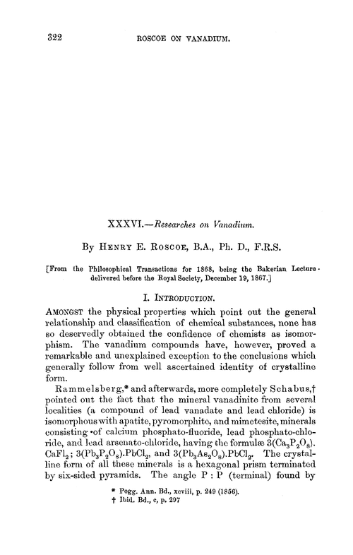 XXXVI.—Researches on vanadium