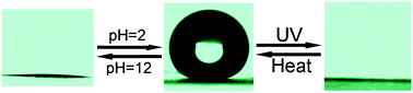 Graphical abstract: A facile method for the fabrication of superhydrophobic films with multiresponsive and reversibly tunable wettability