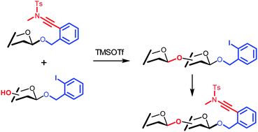 Graphical abstract: ortho-(Methyltosylaminoethynyl)benzyl glycosides as new glycosyl donors for latent-active glycosylation
