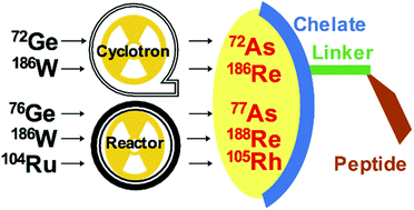 Graphical abstract: Chemistry and radiochemistry of As, Re and Rh isotopes relevant to radiopharmaceutical applications: high specific activity radionuclides for imaging and treatment