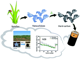 Graphical abstract: Spinifex nanocellulose derived hard carbon anodes for high-performance sodium-ion batteries