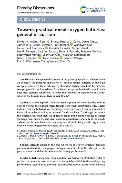 Towards practical metal–oxygen batteries: general discussion