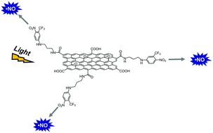 Graphical abstract: Graphene oxide nanohybrid that photoreleases nitric oxide