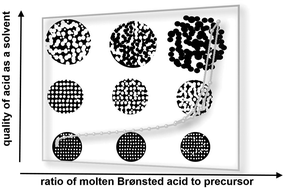 Graphical abstract: Sol–gel chemistry in molten Brønsted acids towards “activated” carbons and beyond