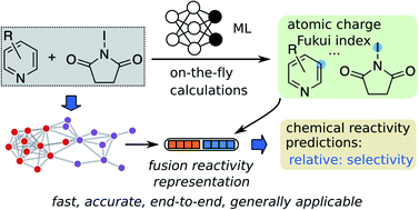 Graphical abstract: Regio-selectivity prediction with a machine-learned reaction representation and on-the-fly quantum mechanical descriptors