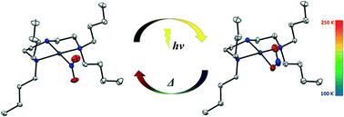 Graphical abstract: Raising the (metastable) bar: 100% photo-switching in [Pd(Bu4dien)(η1- [[N with combining low line]] O2)]+ approaches ambient temperature