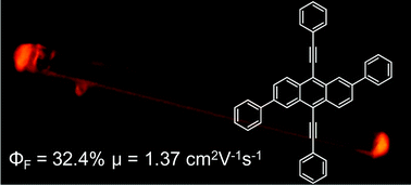 Graphical abstract: Enhancing field-effect mobility and maintaining solid-state emission by incorporating 2,6-diphenyl substitution to 9,10-bis(phenylethynyl)anthracene