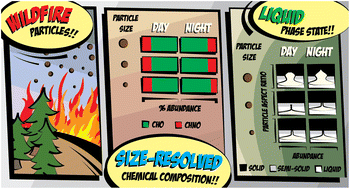 Graphical abstract: Case study evaluation of size-resolved molecular composition and phase state of carbonaceous particles in wildfire influenced smoke from the Pacific Northwest