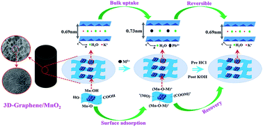 Graphical abstract: 3D graphene/δ-MnO2 aerogels for highly efficient and reversible removal of heavy metal ions