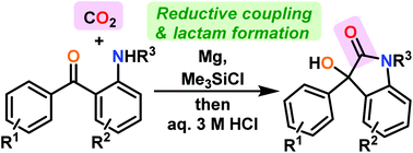 Graphical abstract: Synthesis of oxindoles via reductive CO2 fixation