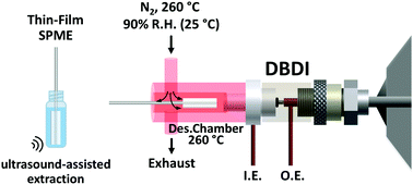 Graphical abstract: Fast screening of illicit drugs in beverages and biological fluids by direct coupling of thin film microextraction to dielectric barrier discharge ionization-mass spectrometry