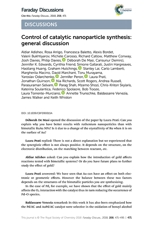 Control of catalytic nanoparticle synthesis: general discussion