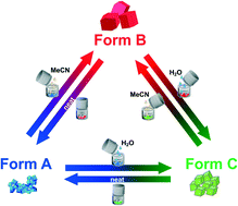 Graphical abstract: Quantitative reversible one pot interconversion of three crystalline polymorphs by ball mill grinding