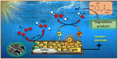 Graphical abstract: Defect-engineered graphitic carbon nitride on carbon cloth supports for the photoelectrocatalytic degradation of organophosphate pesticides