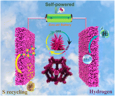 Graphical abstract: A multifunctional MoS2/Ni9S8/NF catalyst for synchronous desulfurization and hydrogen evolution by a self-driven system