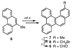 
          
            Reagents and conditions: i, NBS, AIBN, CCl4, 73%; 
ii, (Bu4N)2Cr2O7, 
CHCl3, 76%.
        