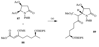 Reagents and conditions: (a) TMSOTf, −78 °C–rt,
CH2Cl2, DIPEA, 1 h, 75%.
