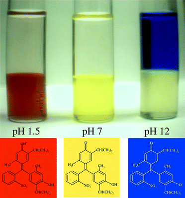 The phase preference of the three forms of thymol blue in 
[bmim][PF6].