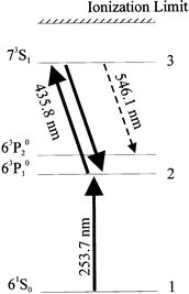 
            Partial energy level diagram for Hg.
          
