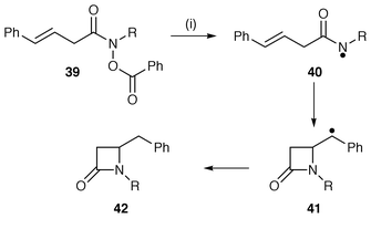 Reagents and conditions: i, Bu3SnH, AIBN, syringe pump 8 h, 1∶1 cyclohexane–toluene.

