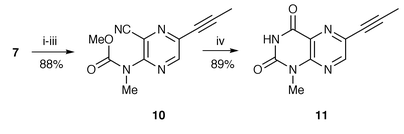 
          Reagents and conditions: i, NaH, THF; ii, ClCO2Me; iii, aq. HCl; iv, 30%H2O2, aq. NaOH, H2O, THF.
