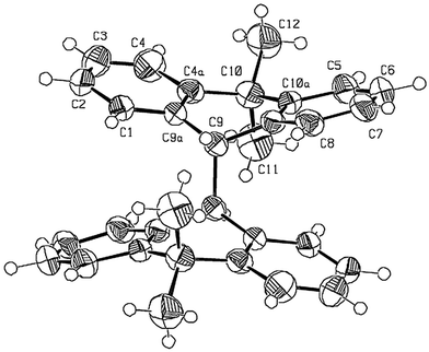 An ORTEP drawing of 3 derived from the X-ray crystal structure.
