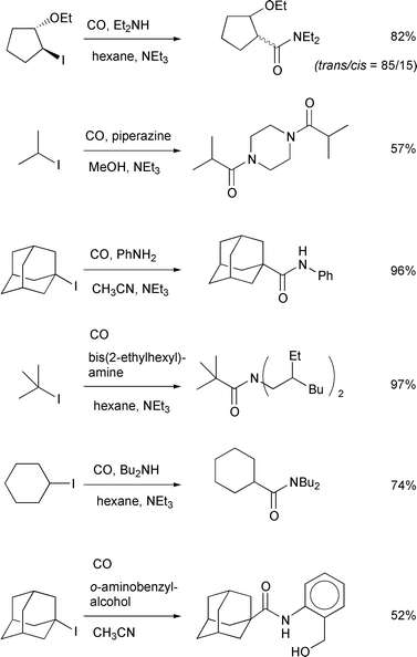 Conditions: 20–25 atm, allyltributyltin (10 
mol%)–AIBN (30 mol%), 80 °C, 8 h.