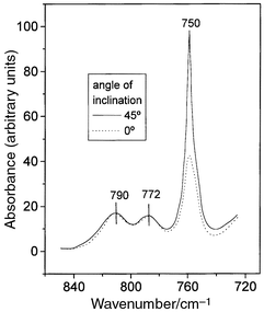 Dichroic effect in
the B2 IR absorption band of pyridine adsorbed on sepiolite.