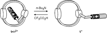 Base/acid-driven
 dethreading/rethreading of compound 1·H2+.