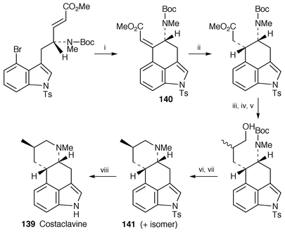 Reagents: i, Pd(0); ii, H2, Pd/C, MeOH, rt; iii, Tebbe reagent, toluene, THF, pyridine, −20 °C; iv, 10% HCl; v, BF3·THF, THF, 0 °C, then NaOH, H2O2; vi, TsCl, pyridine, DMAP, 50 °C; vii, TFA, CHCl3, rt; viii, Mg, MeOH, rt.
