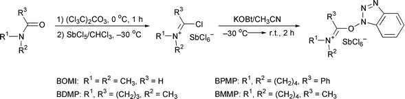 Synthesis of HOBt-derived immonium-type coupling reagents.