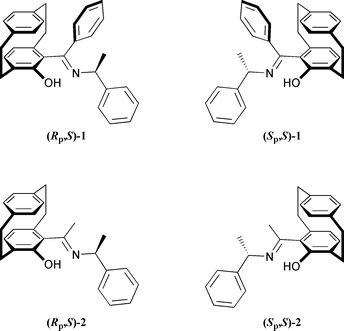 
          Diastereomeric [2.2]paracyclophane-based ketimine ligands employed in the diethylzinc addition.
        