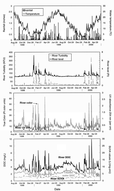 Fluctuations observed as a function of the time.