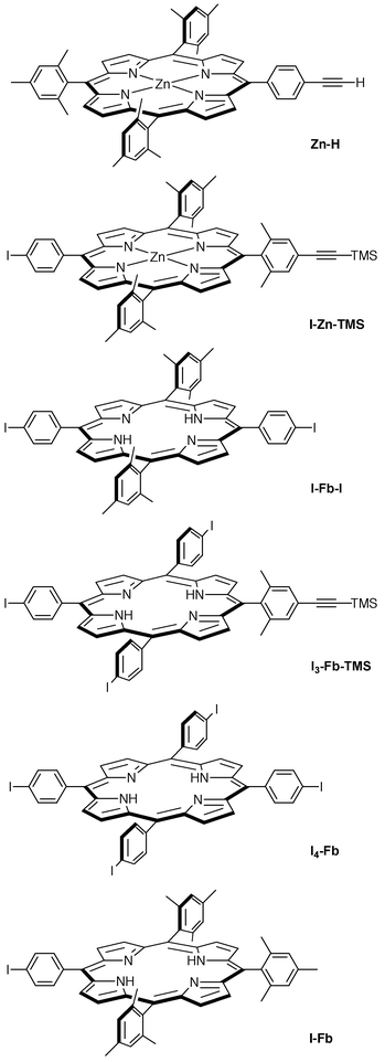 
              Monomeric porphyrin building blocks.
            