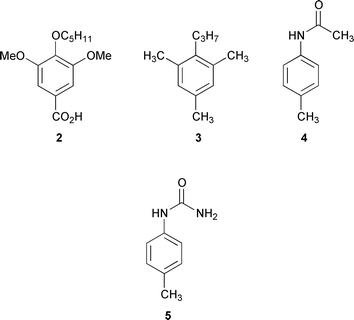 Model compounds 2–5 used for the vibrational analysis of the empty cavitand and molecular capsules.