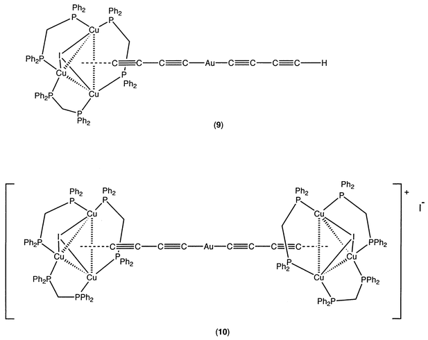 Some Molecular Rods Gold I Complexes Of 1 3 Diynes Crystal Structures Of Au C Triple Bond Length As M Dash Cc Triple Bond Length As M Dash Ch Pph3 And Cu3 M Dppm 3 M3 I M3 C Triple Bond Length As M Dash Cc Triple