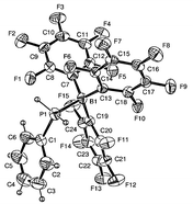 Molecular structure of 5. Selected bond length (Å): P(1)–B (1) 2.039.