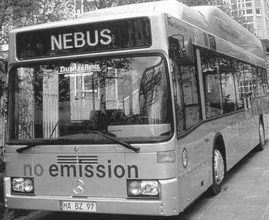 Fuel cell powered bus.