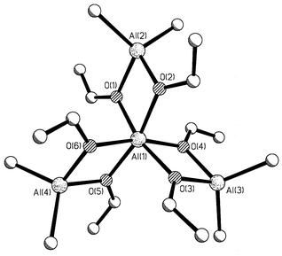 Result of the X-ray structure determination of [Al{(OEt)2AlMe2}3] (4).