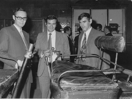 Together with Richard Dams and Willy Maenhaut (colleagues at the Institute of Nuclear Sciences, University of Ghent, Belgium) at a conference in Paris (1970). Images kindly supplied by Professor Koen Janssens, Centre for Micro- and Trace Analysis, Belgium.