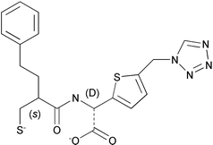 Structure of the mercaptocarboxylate inhibitor, 2-[5-(tetrazol-1-ylmethyl)thien-3-yl]-N-[2-(mercaptomethyl)-4-(phenylbutyrylglycine)].