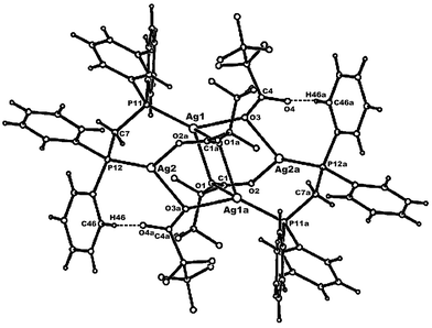 X Ray Crystal Structure Of Ag4 M Dppm 2 M C2f5coo 4 Synthesis And Spectroscopy Of Silver I Perfluorinated Carboxylate Complexes With Bis Diphenylphosphino Methane Dalton Transactions Rsc Publishing