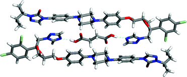 The 2:1 supramolecular adduct formed by itraconazole and succinic acid.