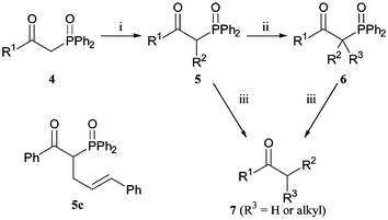 
          Reagents and conditions: i, see Table 1; ii, see Table 2; iii, see Table 3.