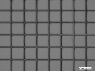 Optical micrograph of the grating with 20 µm spacing using compound 5. Excitation wavelength: 730 nm; laser power: 3.0 mW with 3.0 µm width.