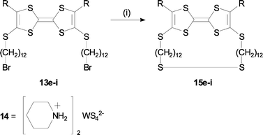 Reagents and conditions: (i)
					14, DMF, 70 °C.