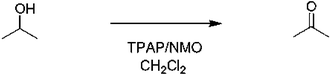 The catalytic oxidation of isopropyl alcohol to acetone.