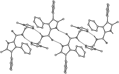Crystal structure of compound 2 showing the formation of a hydrogen-bonded tape.