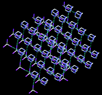 The 3-D network in an iodoform : hexamethylenetetramine co-crystal.47